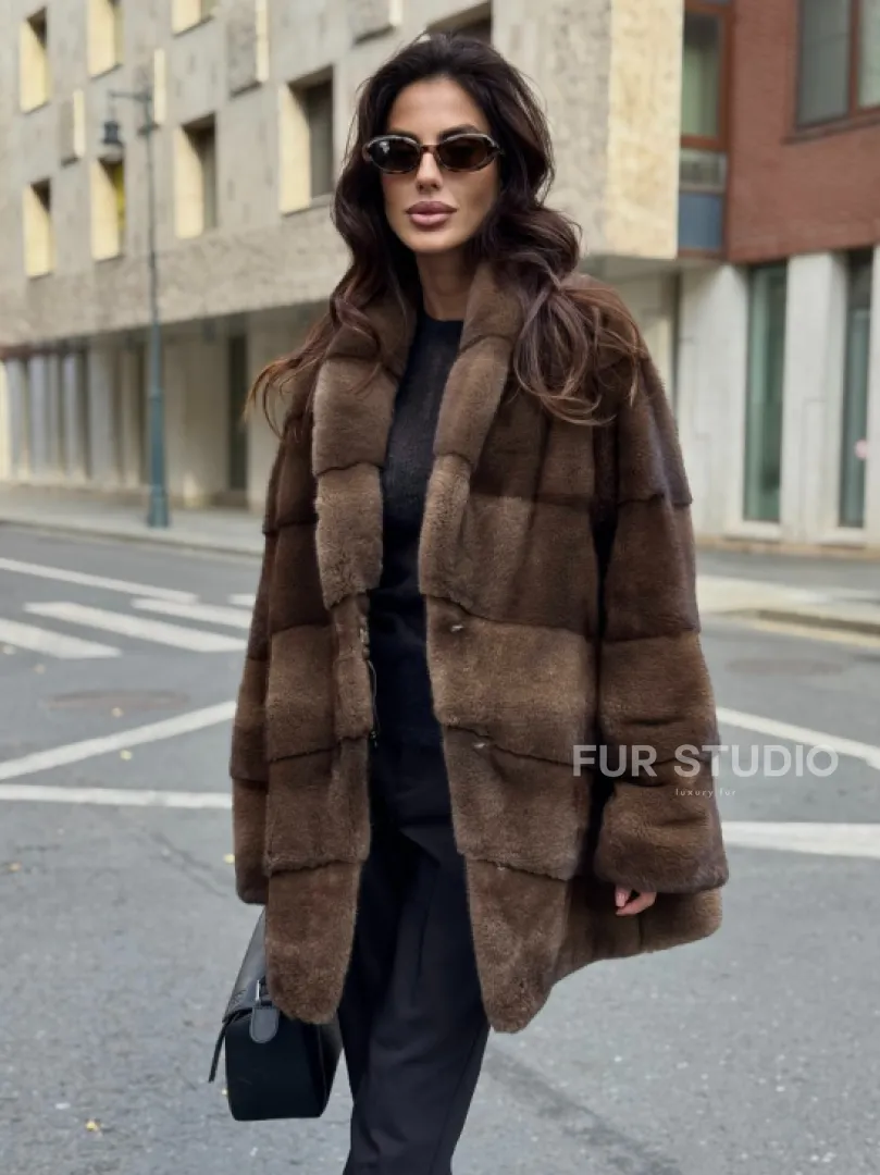 Шуба норковая коричневая