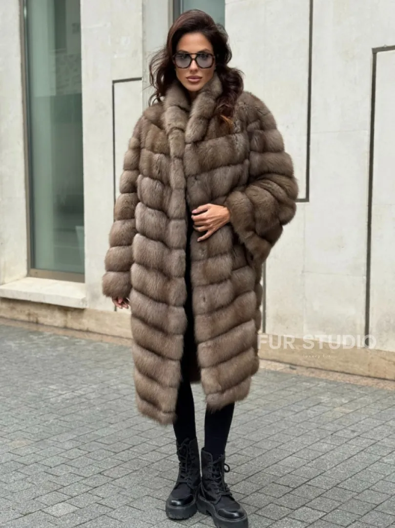 Шуба из натуральной куницы - фото 5