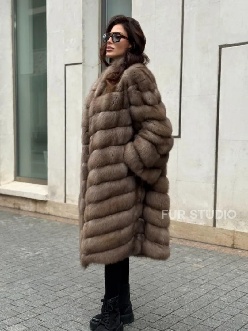 Шуба из натуральной куницы - фото 7