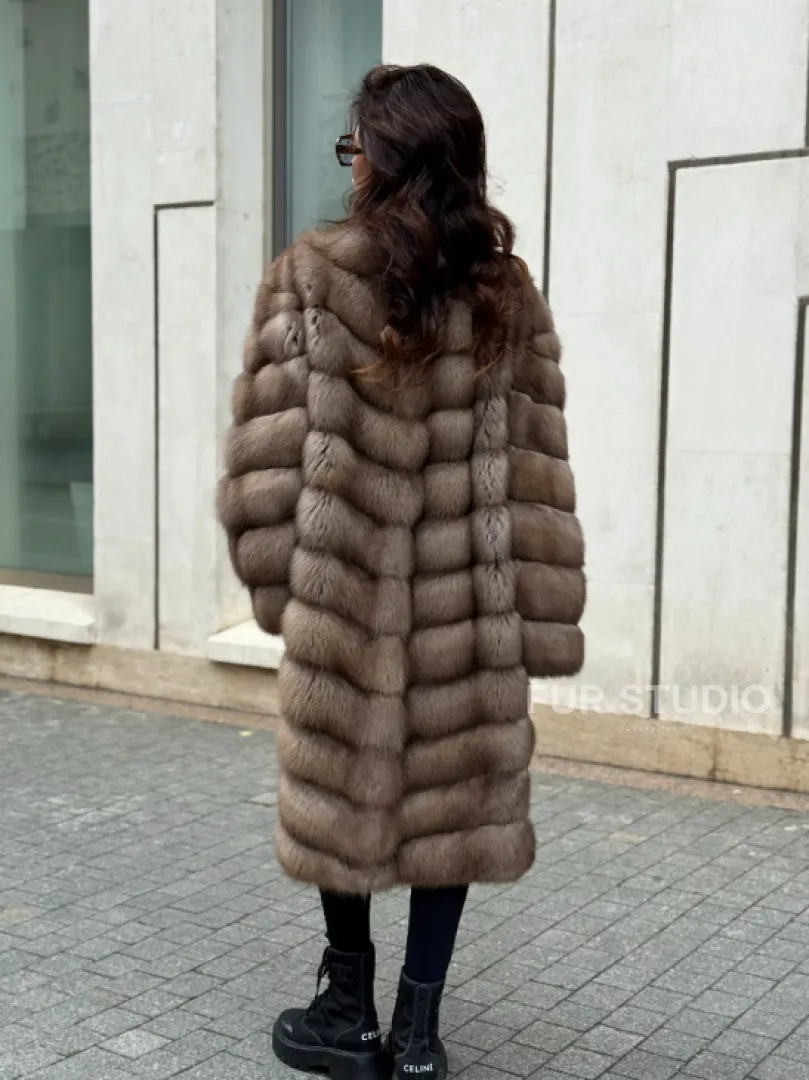 Шуба из натуральной куницы