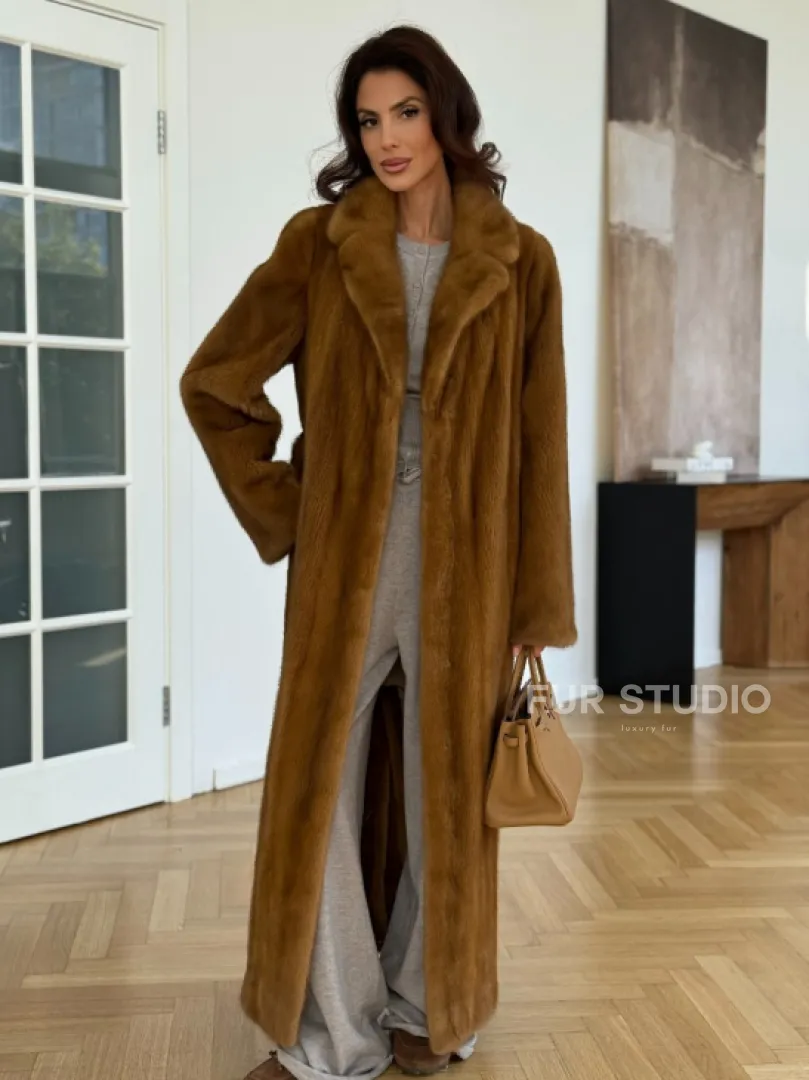 Шуба норковая золотая - фото 5