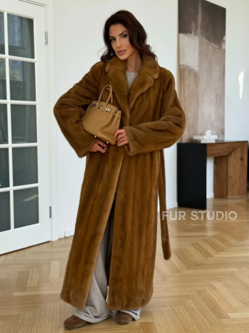 Шуба норковая золотая