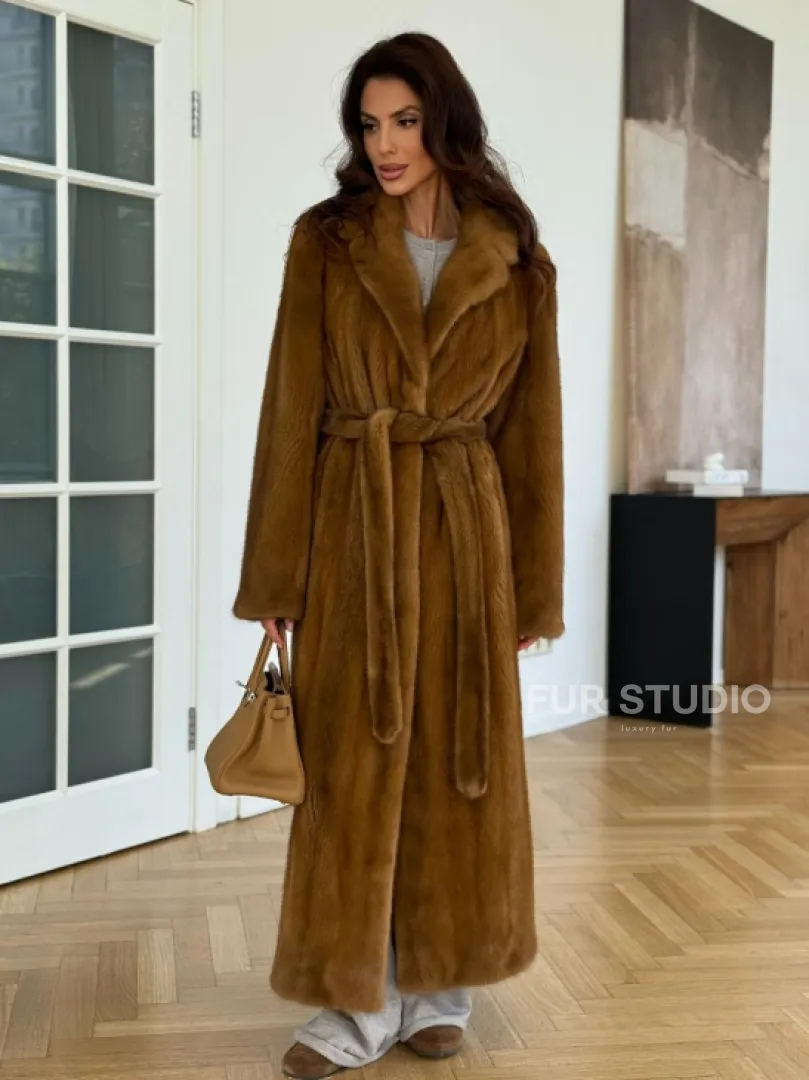 Шуба норковая золотая - фото 0