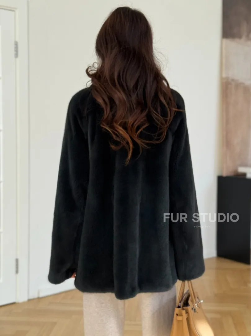 Шуба норковая темно-зеленая - фото 5