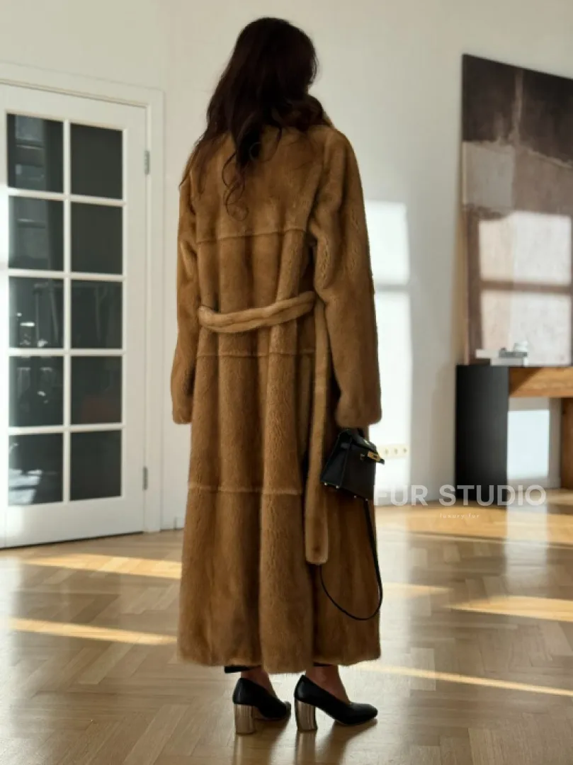 Золотая норковая шуба - фото 4