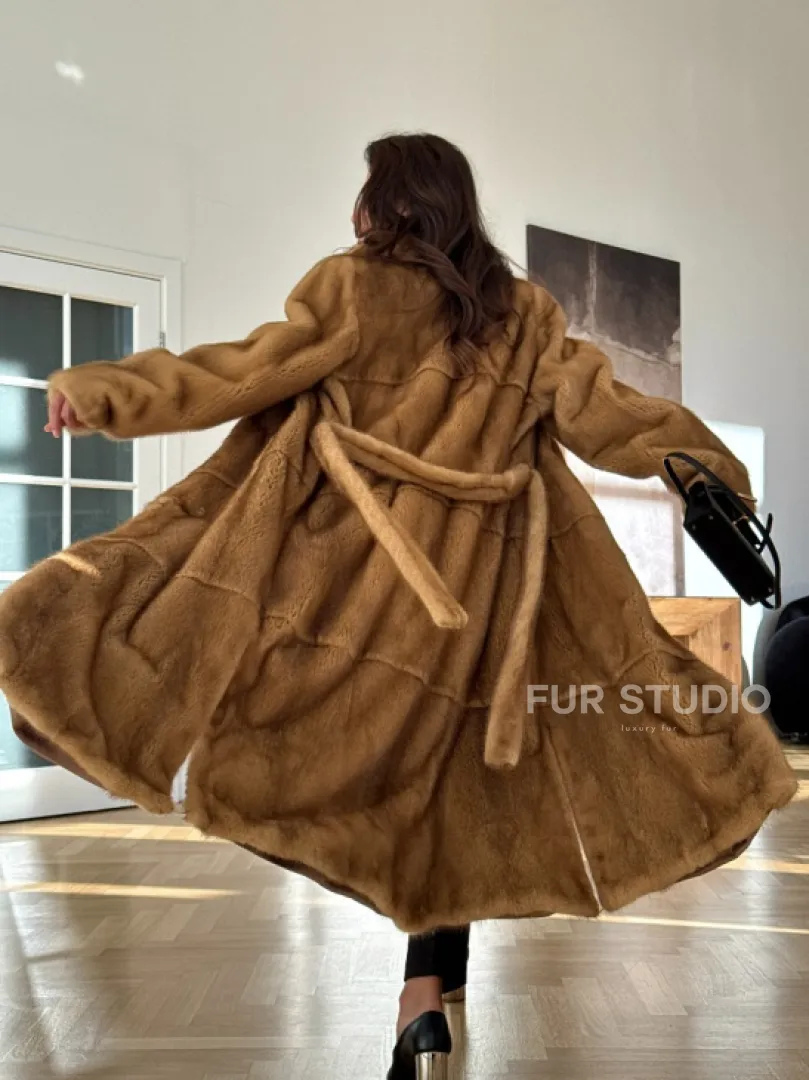 Золотая норковая шуба - фото 10