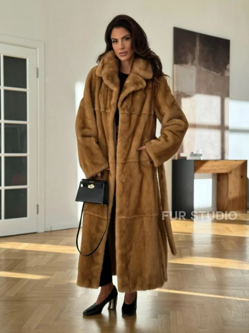 Золотая норковая шуба - фото 9