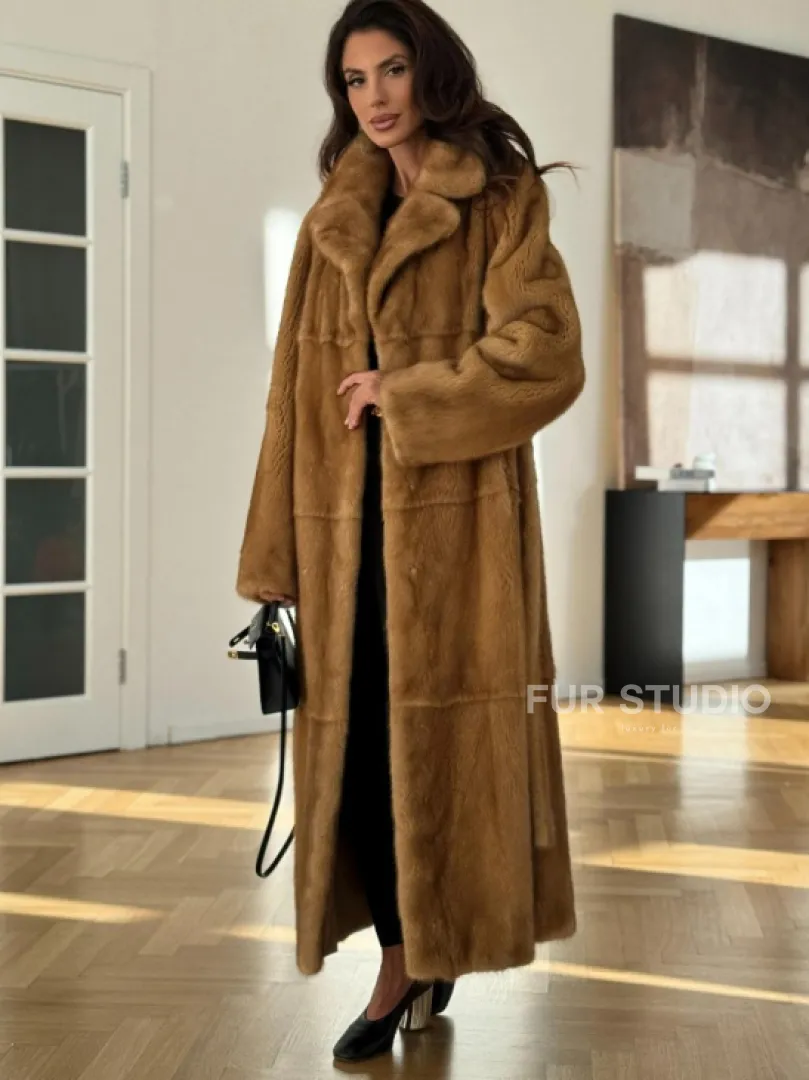 Золотая норковая шуба - фото 2