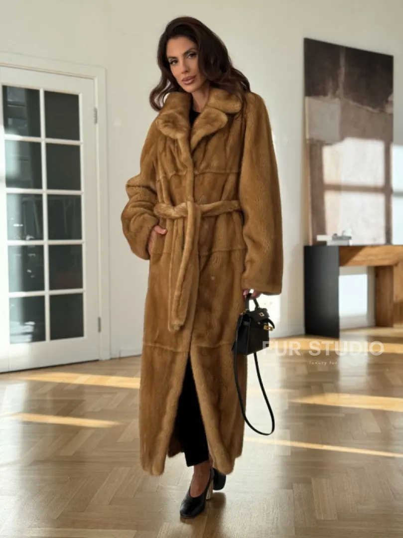 Золотая норковая шуба - фото 6