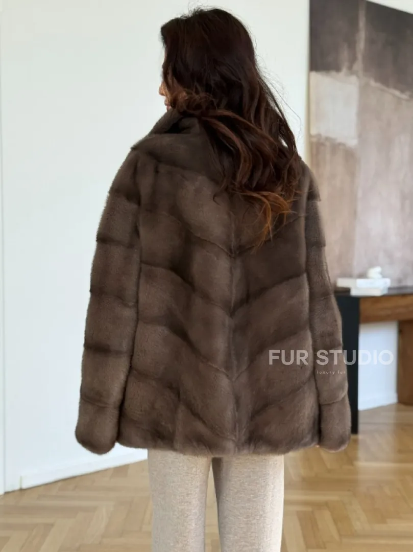 Шуба сasual art из меха норки lavender - фото 3