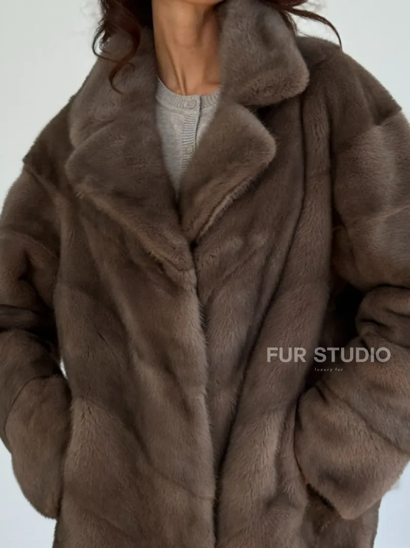 Шуба сasual art из меха норки lavender - фото 1