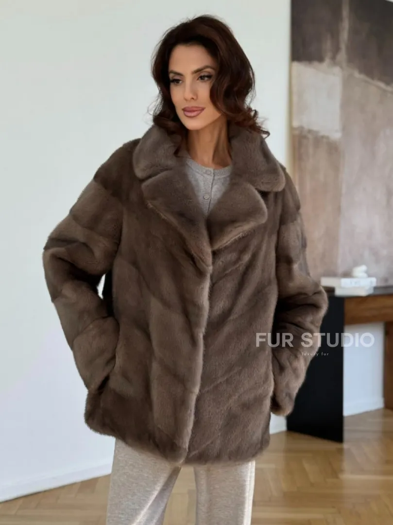 Шуба сasual art из меха норки lavender - фото 0