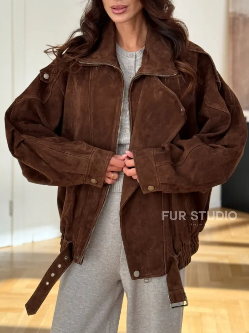 Замшевая куртка женская 2025 - фото 2