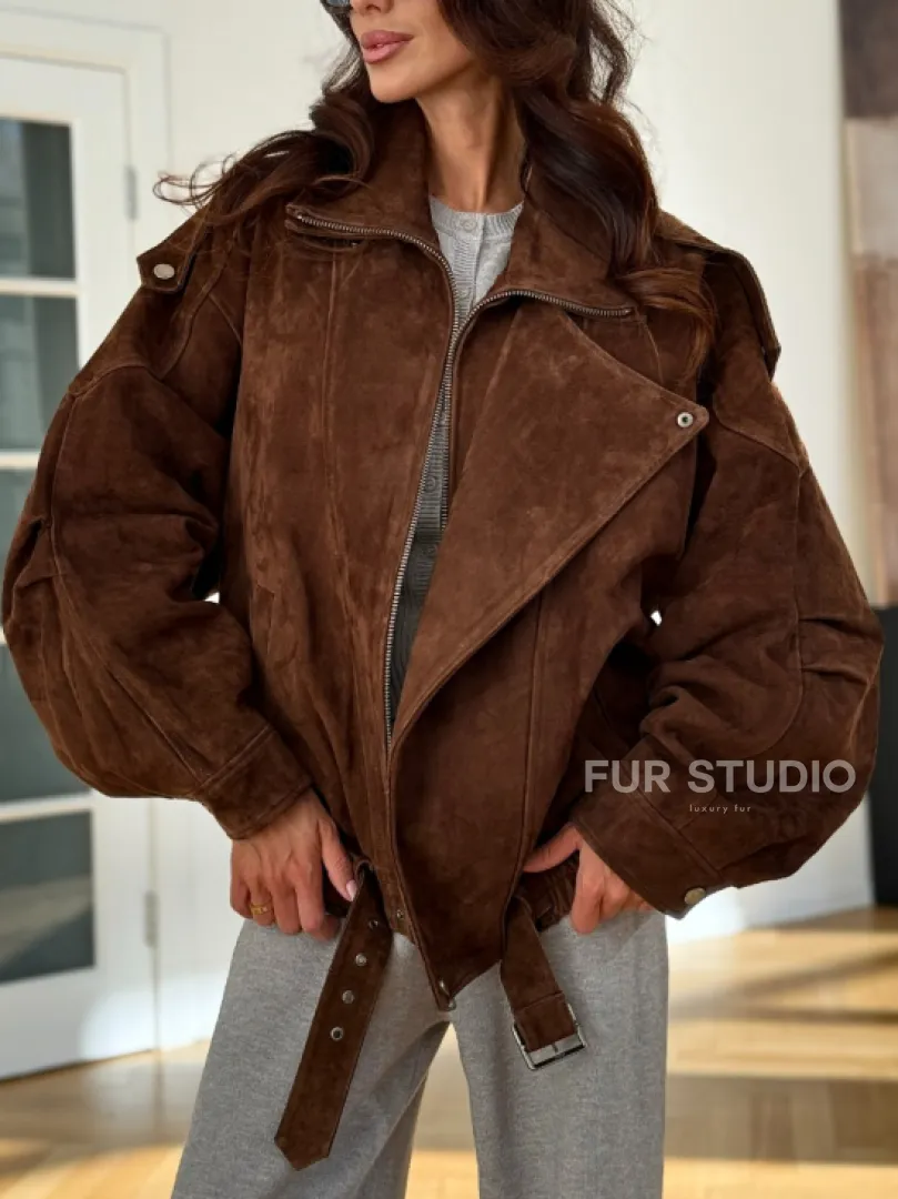 Замшевая куртка женская 2025 - фото 1