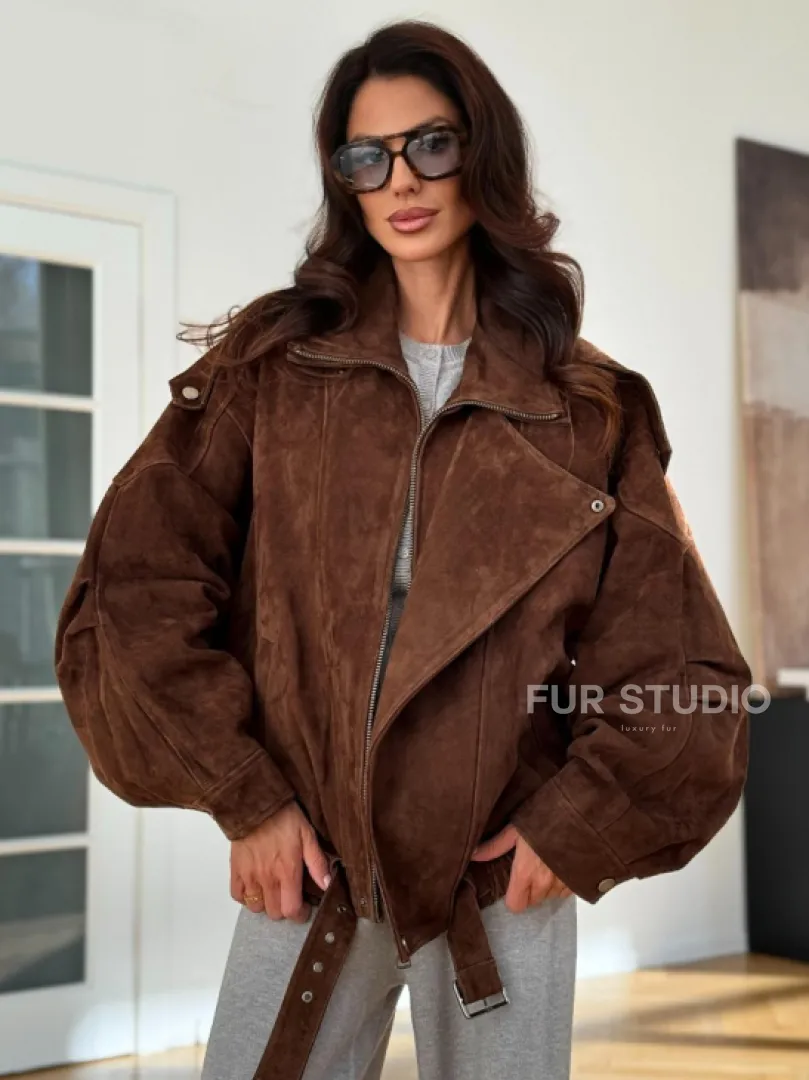 Замшевая куртка женская 2025 - фото 0