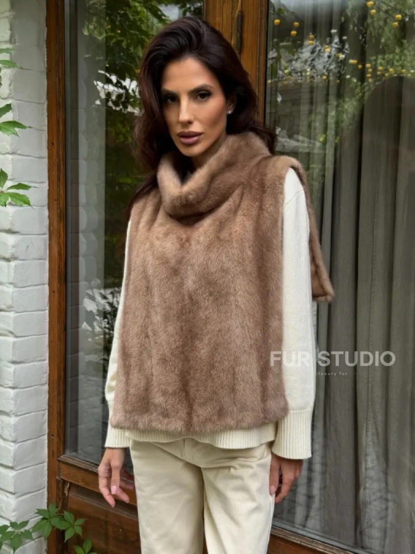 Манишка меховая из норки - фото 7