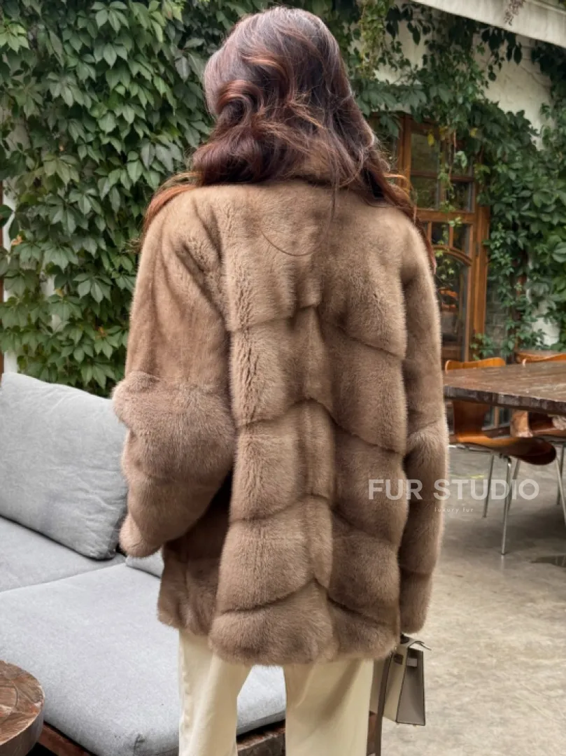 Шуба норковая автоледи - пастель - фото 3