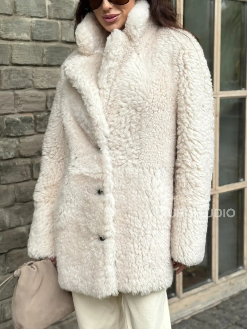 Женская дубленка - мех тиградо - фото 3