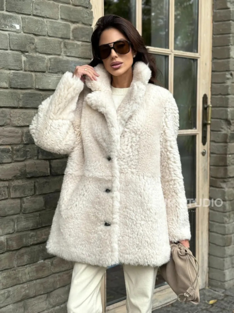 Женская дубленка - мех тиградо - фото 9