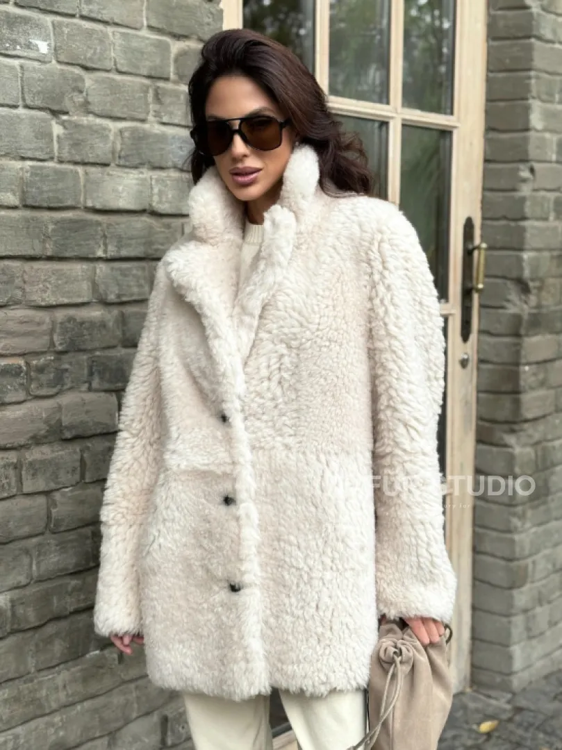 Женская дубленка - мех тиградо - фото 8