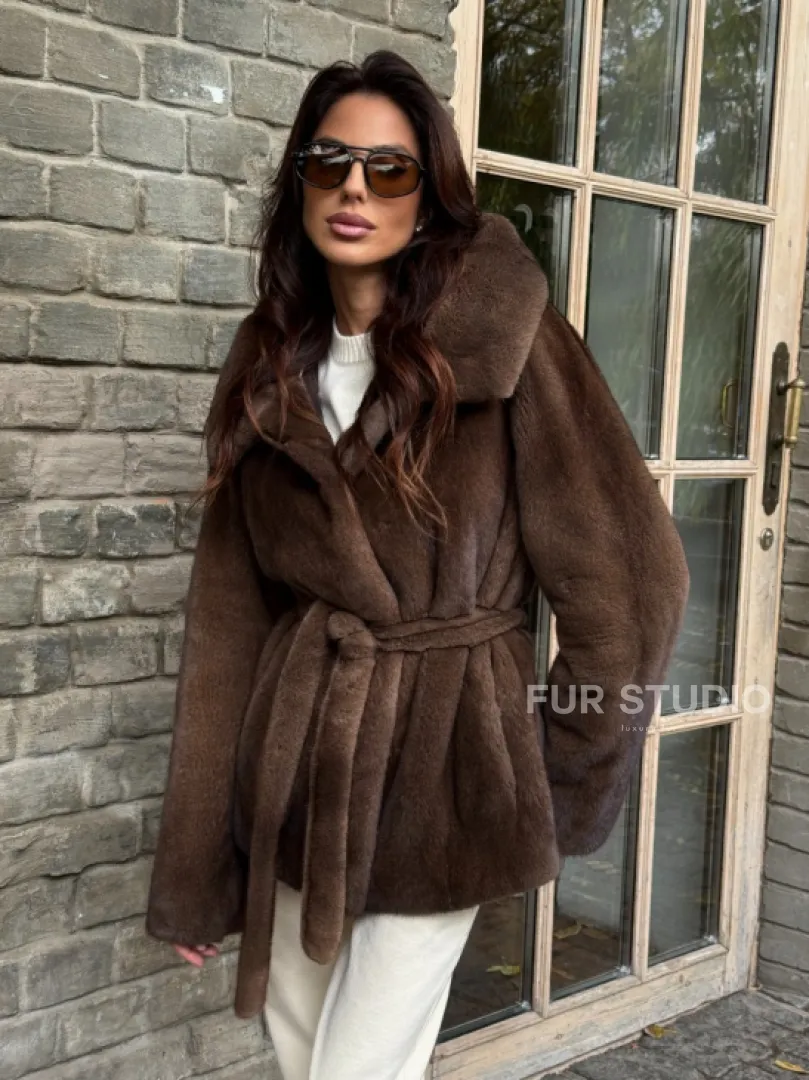 Шуба автоледи с капюшоном - фото 8