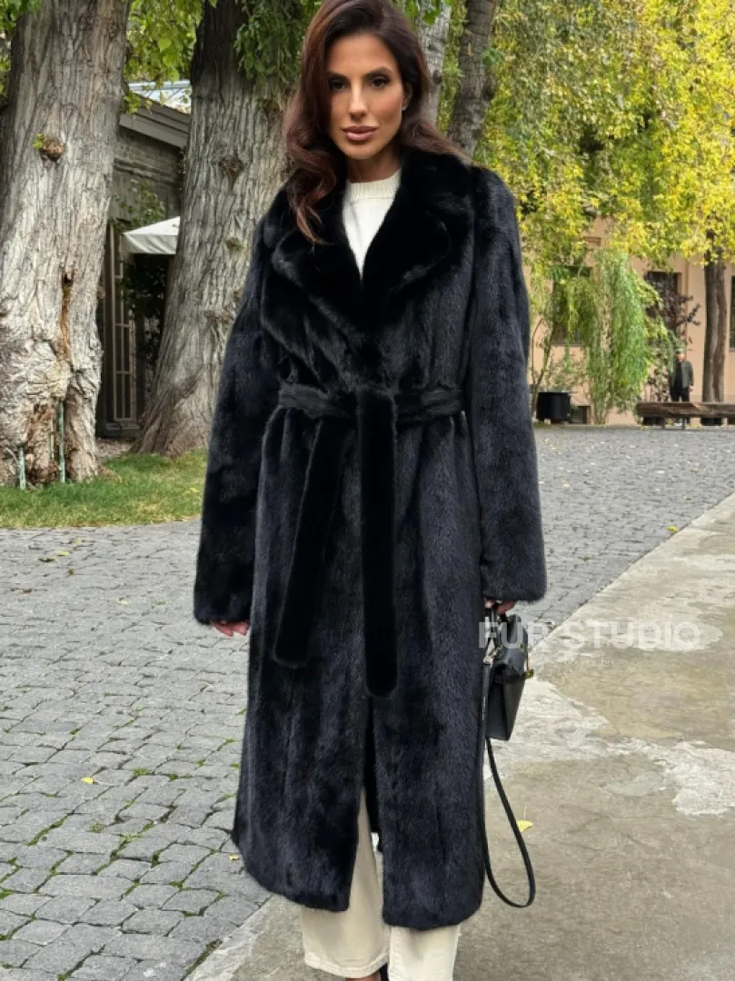 Черная норковая шуба - фото 3