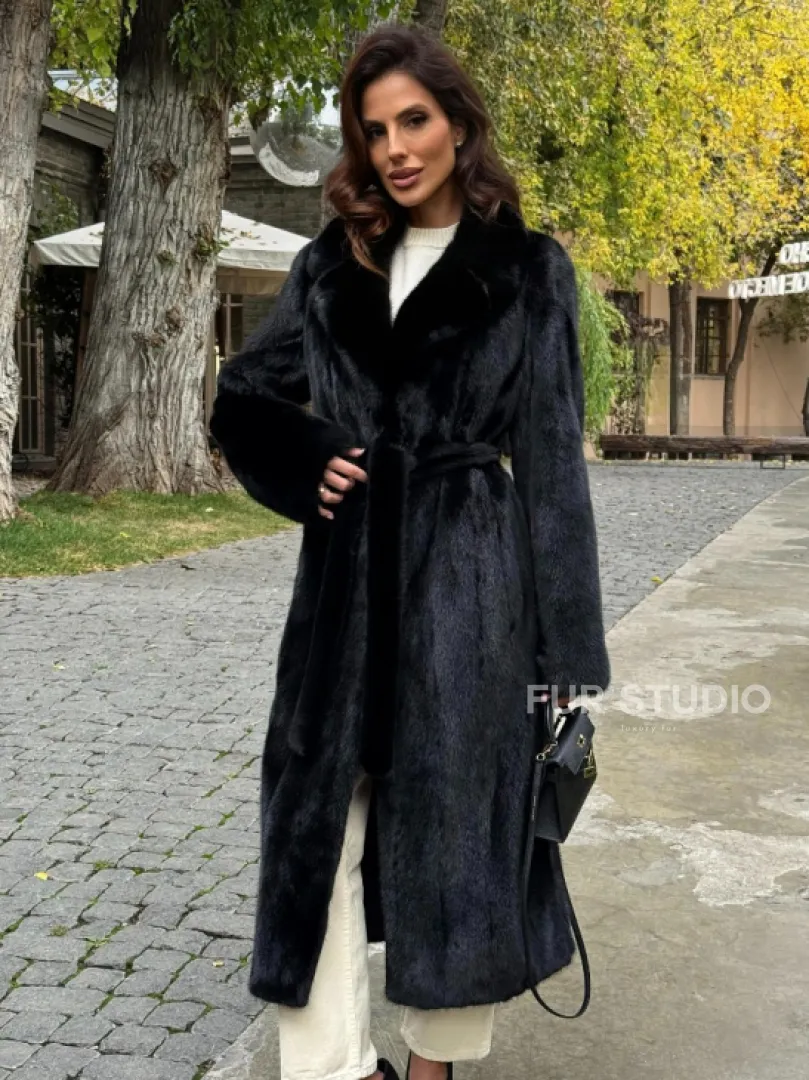 Черная норковая шуба
