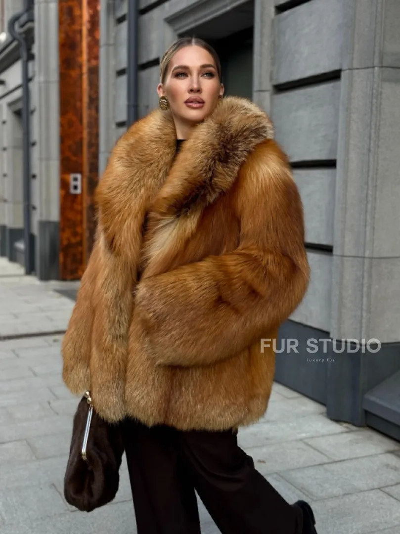 Шуба из лисы - рыжая - фото 16
