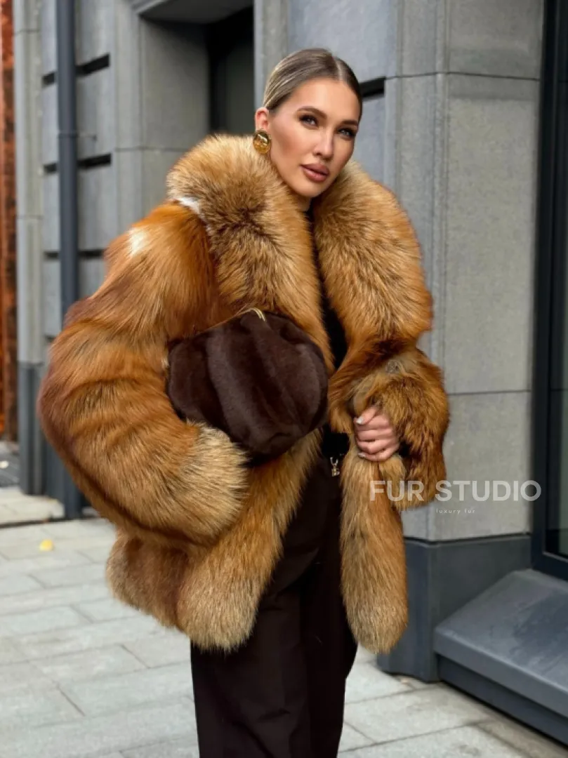 Шуба из лисы - рыжая - фото 14