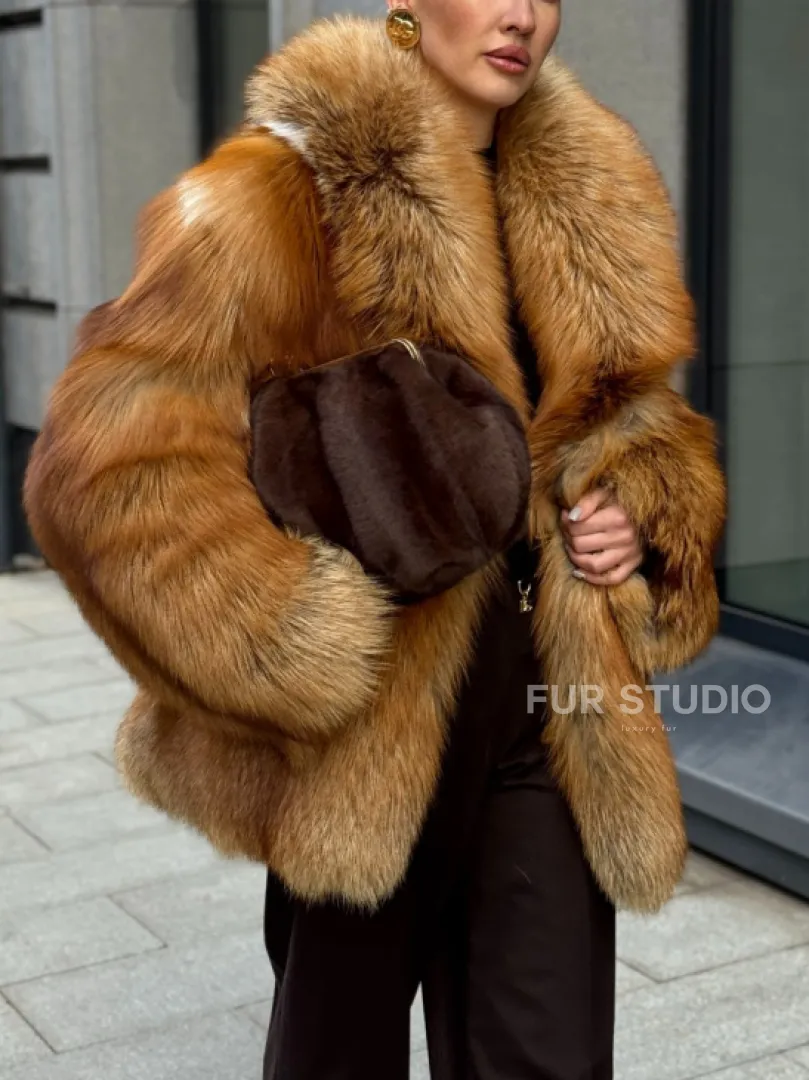 Шуба из лисы - рыжая - фото 5