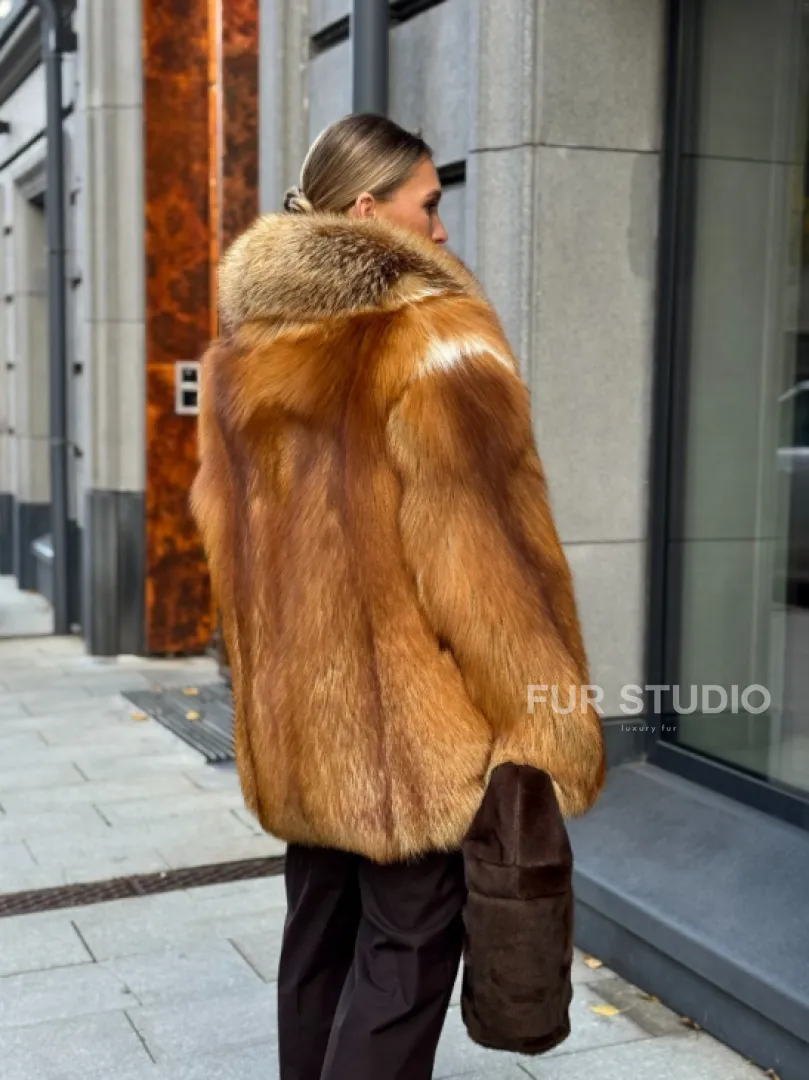 Шуба из лисы - рыжая - фото 21