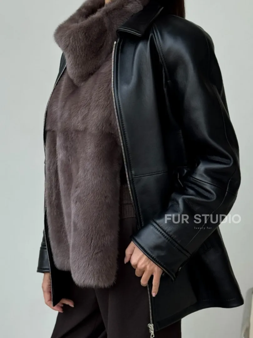 Норковая женская манишка - фото 2