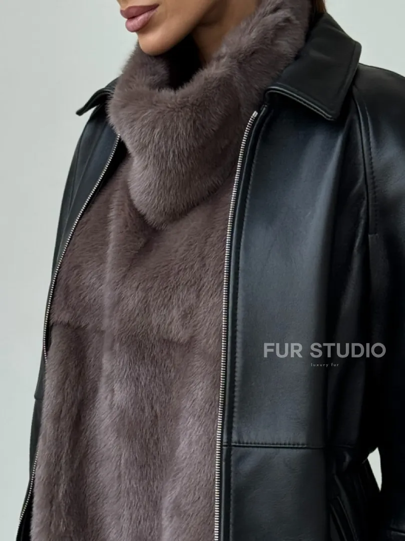 Норковая женская манишка - фото 1