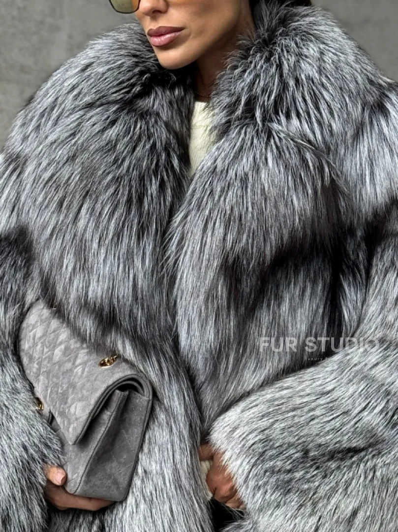 Полушубок из чернобурки - фото 1