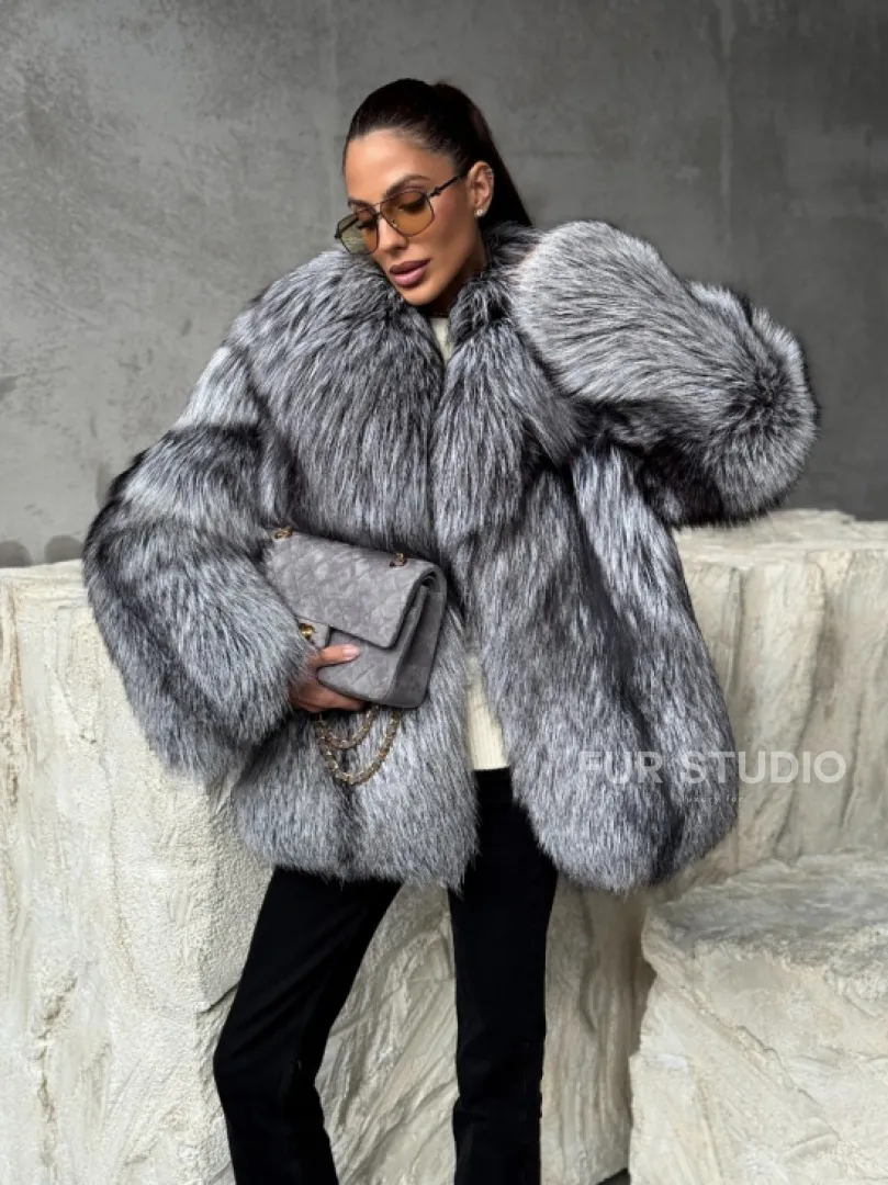 Полушубок из чернобурки - фото 8