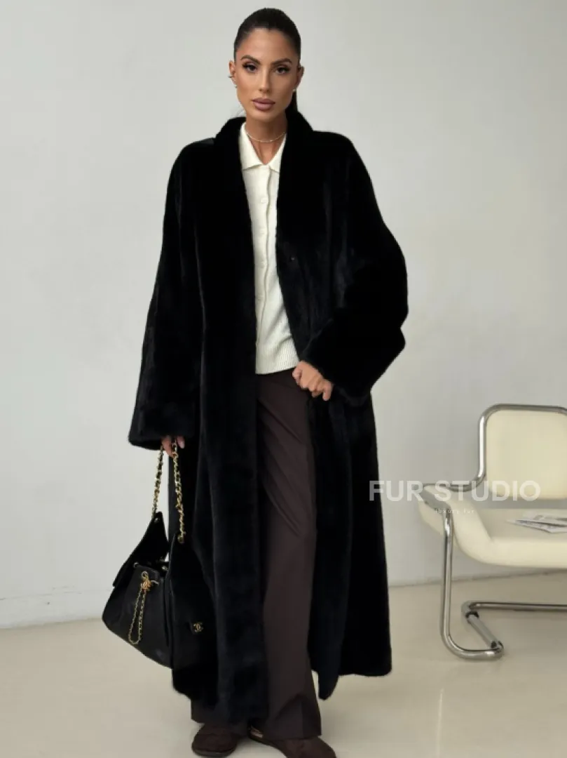 Длинная норковая шуба BLACKGLAMA