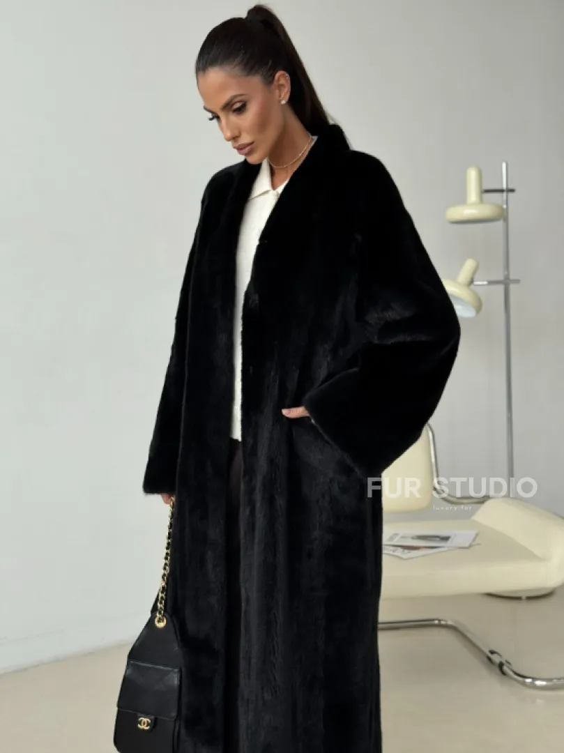 Длинная норковая шуба BLACKGLAMA