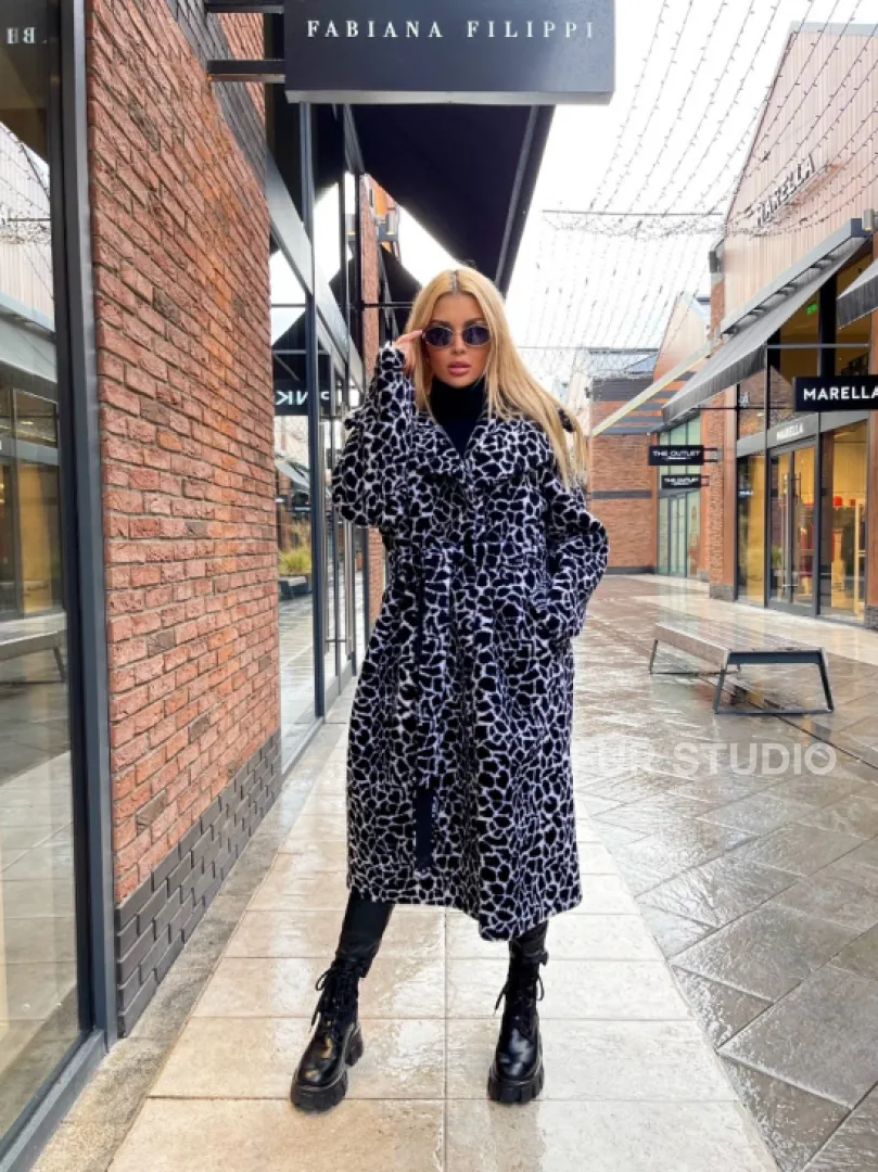 Двубортное пальто из экомеха - фото 2