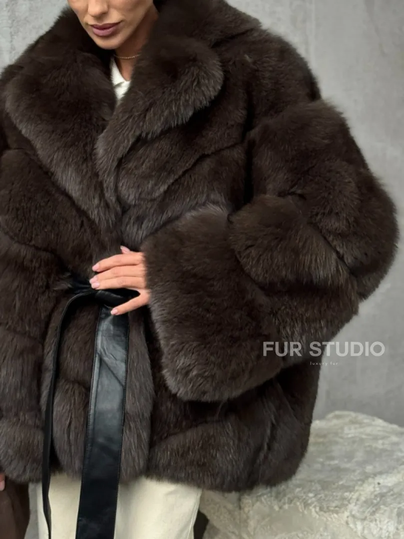 Шуба из песца под соболь - фото 1