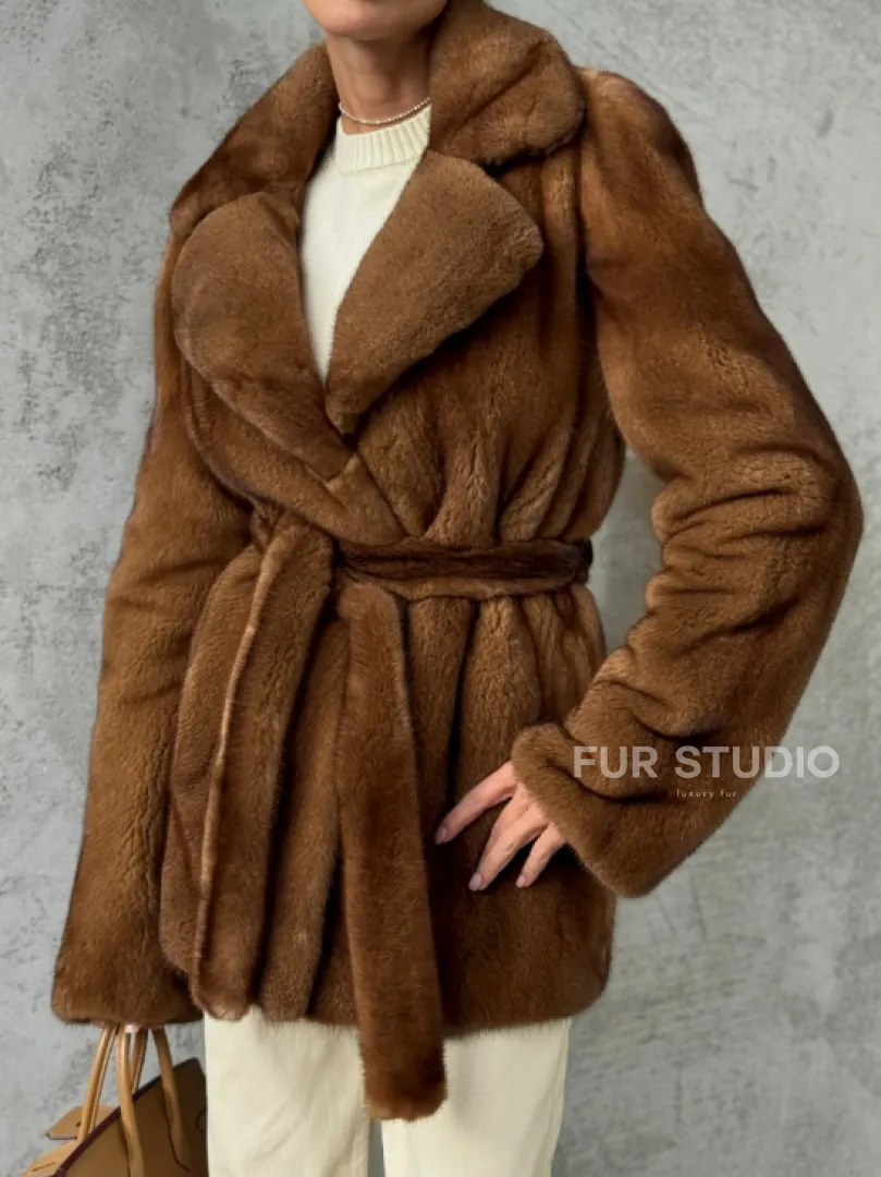 Шуба золотая - норковая - фото 4