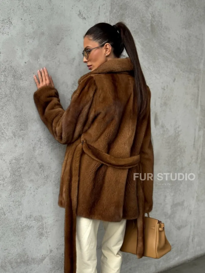 Шуба золотая - норковая - фото 11