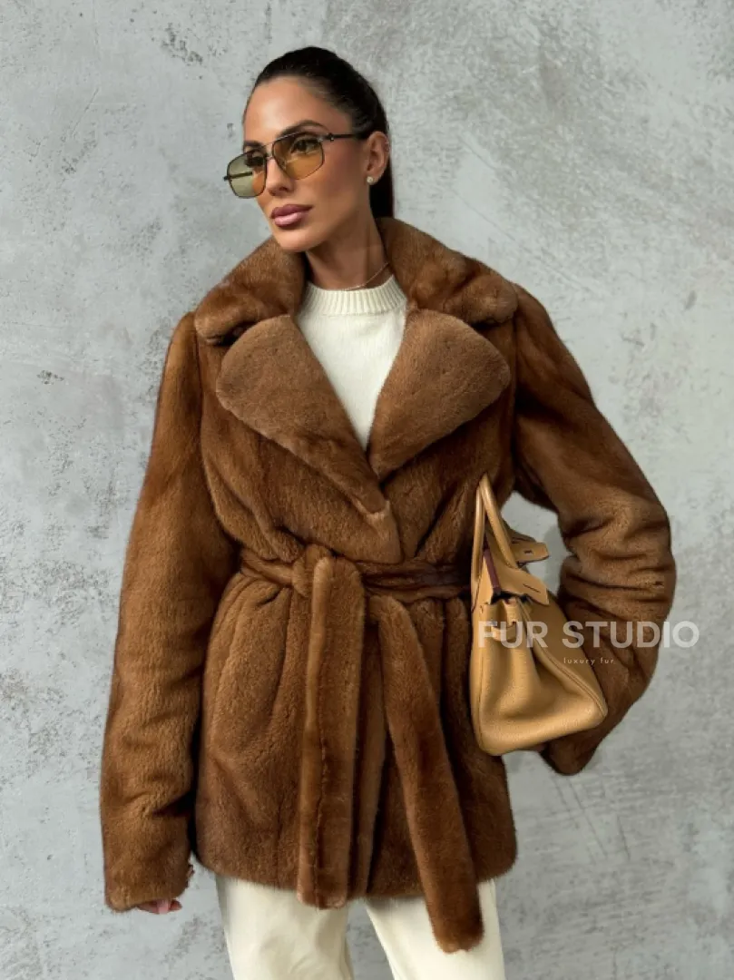 Шуба золотая - норковая - фото 10