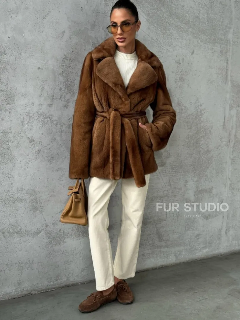 Шуба золотая - норковая - фото 5