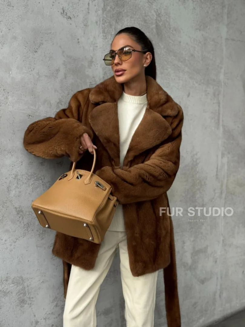 Шуба золотая - норковая - фото 12