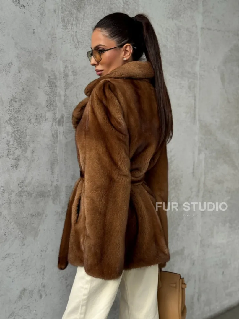 Шуба золотая - норковая - фото 9