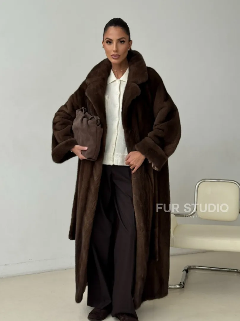 Длинная норковая шуба - фото 10