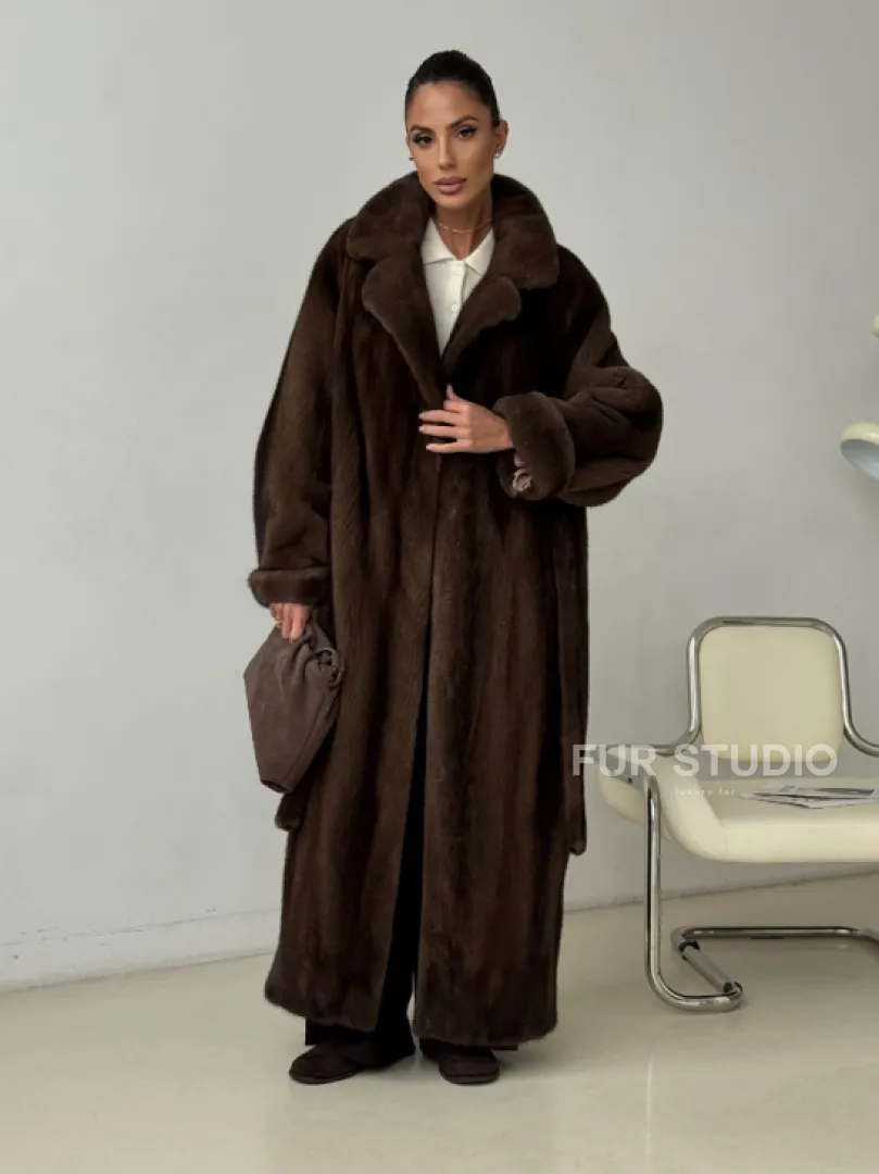 Длинная норковая шуба - фото 7