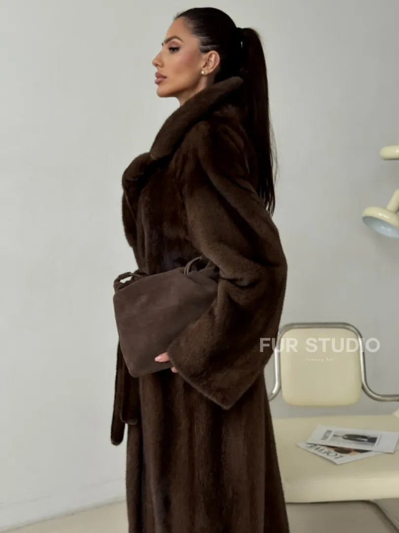 Длинная норковая шуба - фото 2
