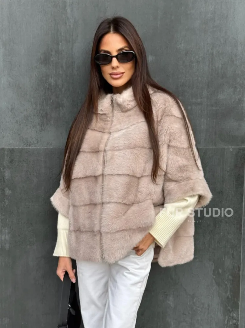 Кофта на молнии из меха норки