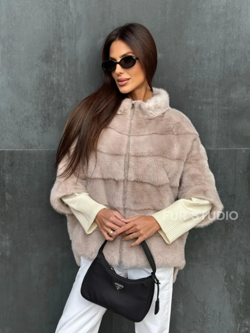 Кофта на молнии из меха норки